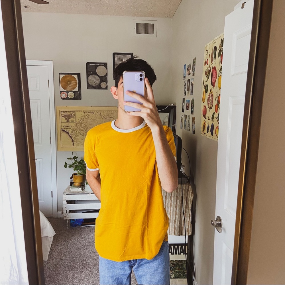 mustard tshirt